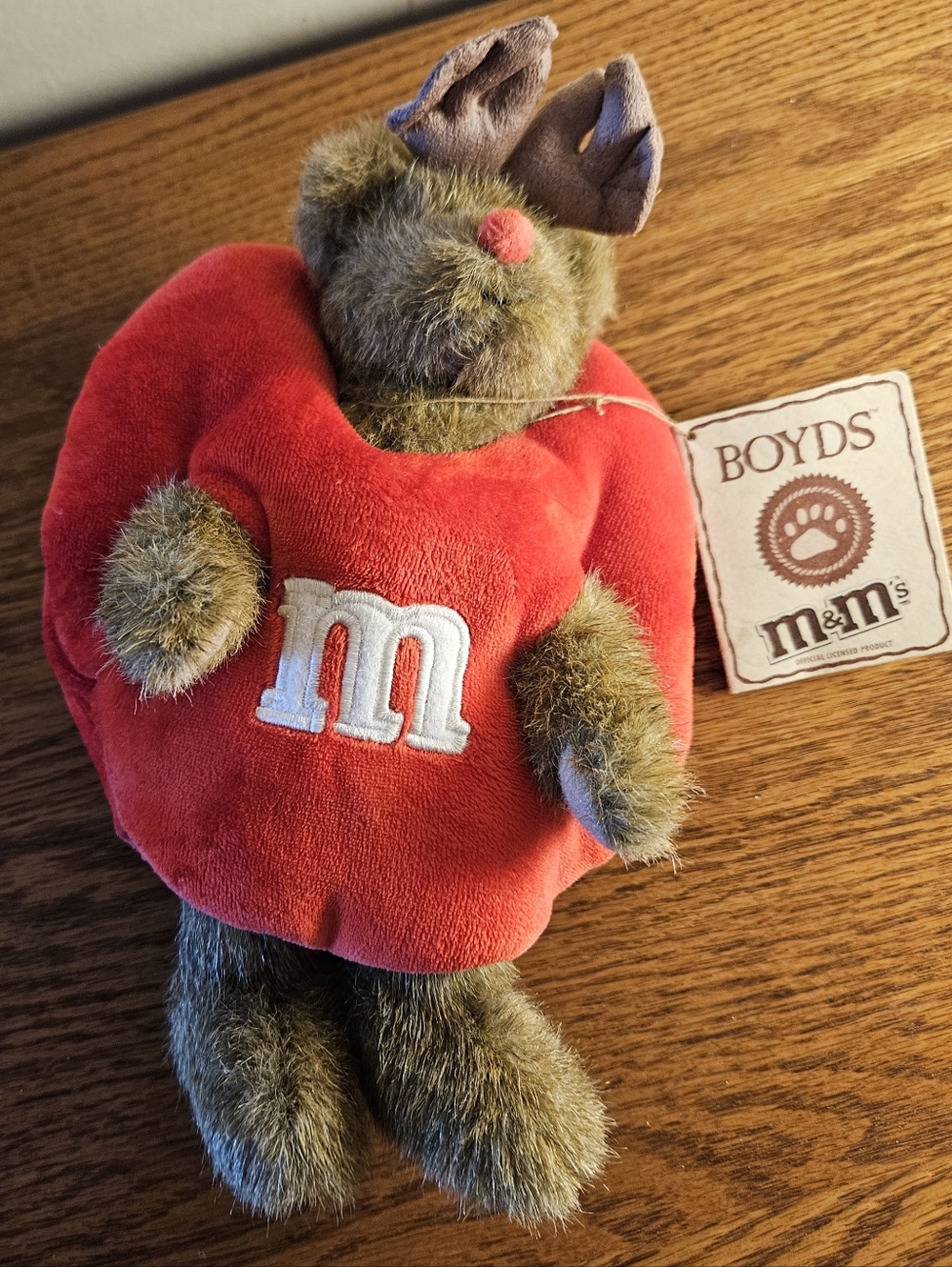Boyds Bears Plush Toy From The M&M's Collection Bear Dressed As Reindeer